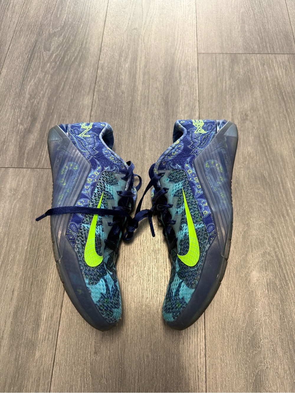 Nike Metcon 6 Amp Paisley Deep Royal Blue Electric Green CZ0602-434 Mens Sz 10